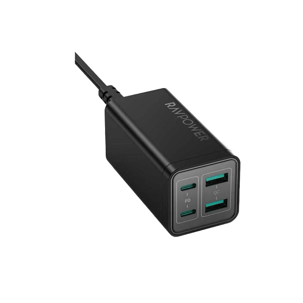 RAVPower RP-PC136 PD Pioneer 65W 4-Port Wall Charger Black