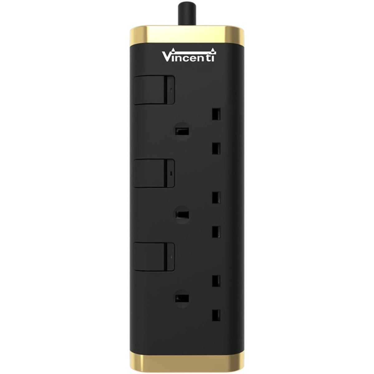 MULTI SWITCH 3UK PLUG OUTLETS 2M BLK&GLD USB VPCMBG-32U 