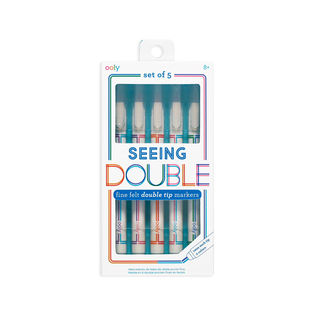 Ooly Seeing Double Fine Felt Double Tip Markers Set Of 5