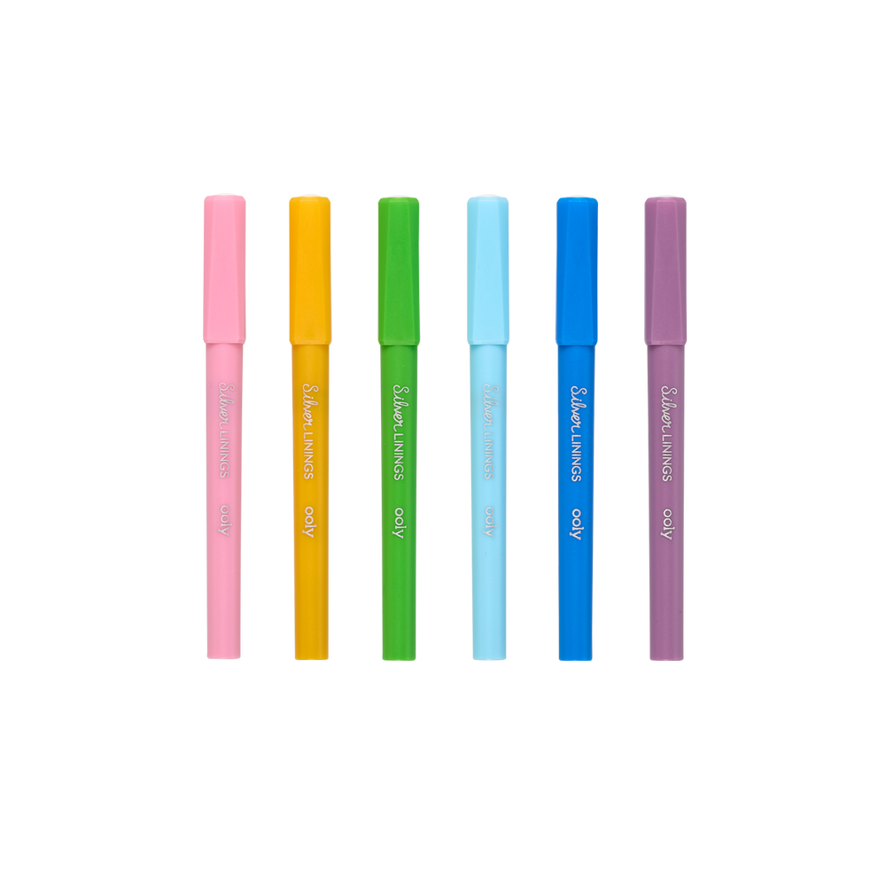 Ooly Silver Linings Outline Markers Set Of 6