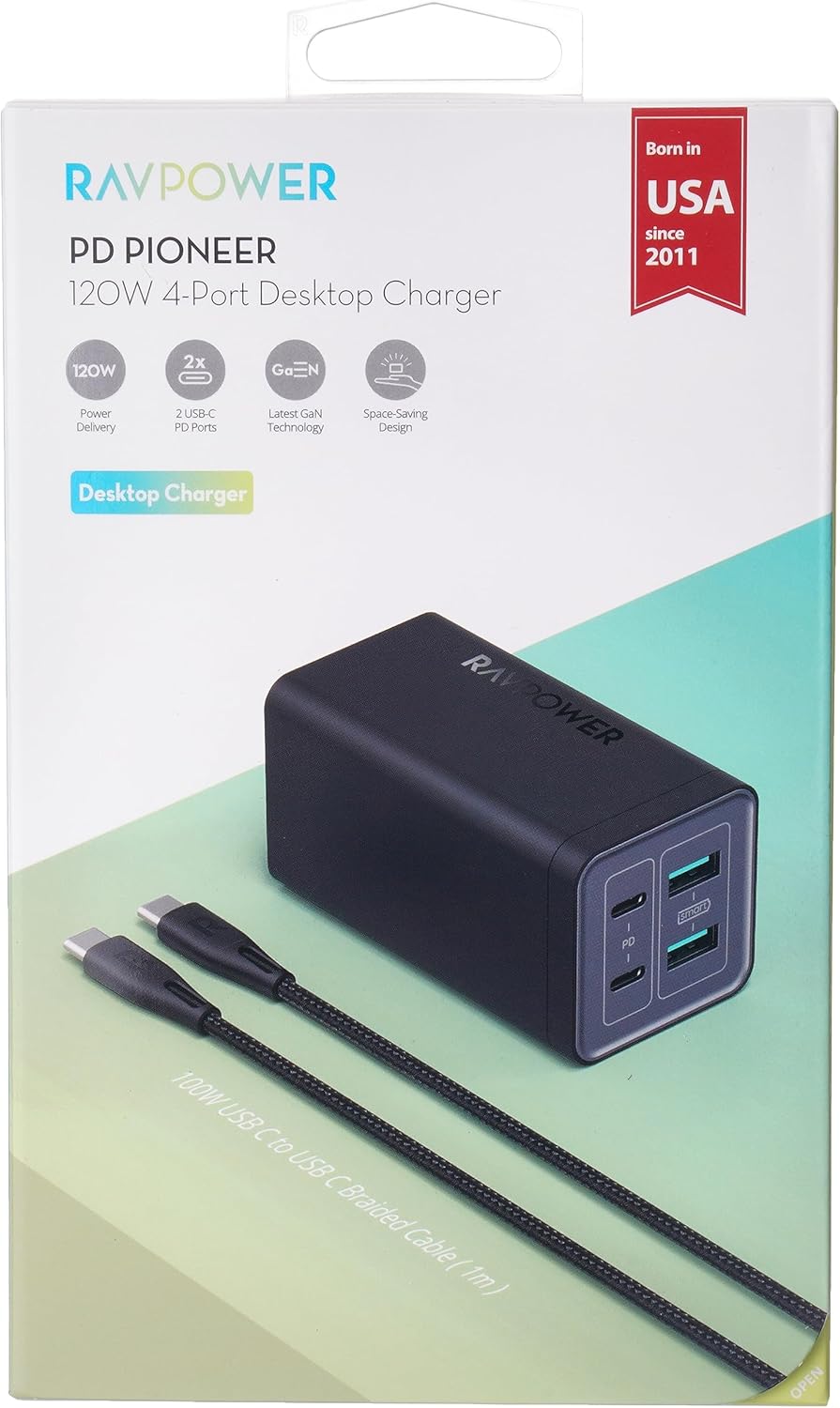 RAVPower RP-PC146 PD 120W 4 Port BLK