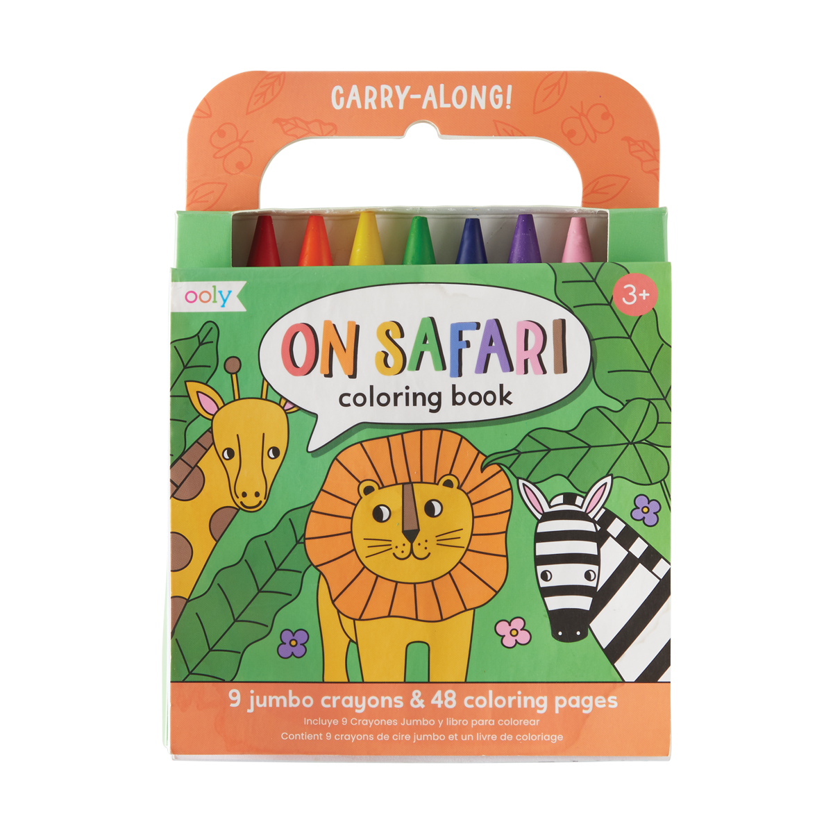 Ooly Carry Along Crayon & Coloring Book Kit On Safari Set Of