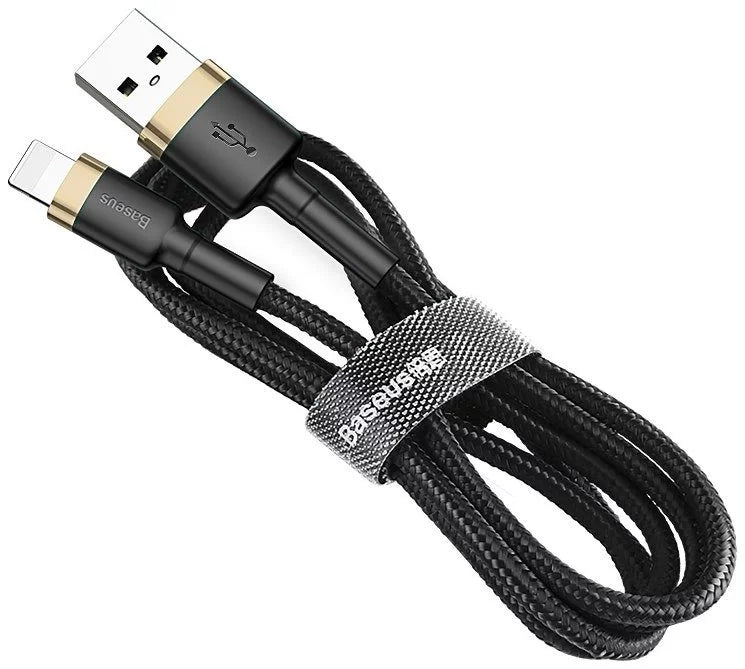 Baseus cafule Cable USB For lightning 1.5A 2M Gold+ Black