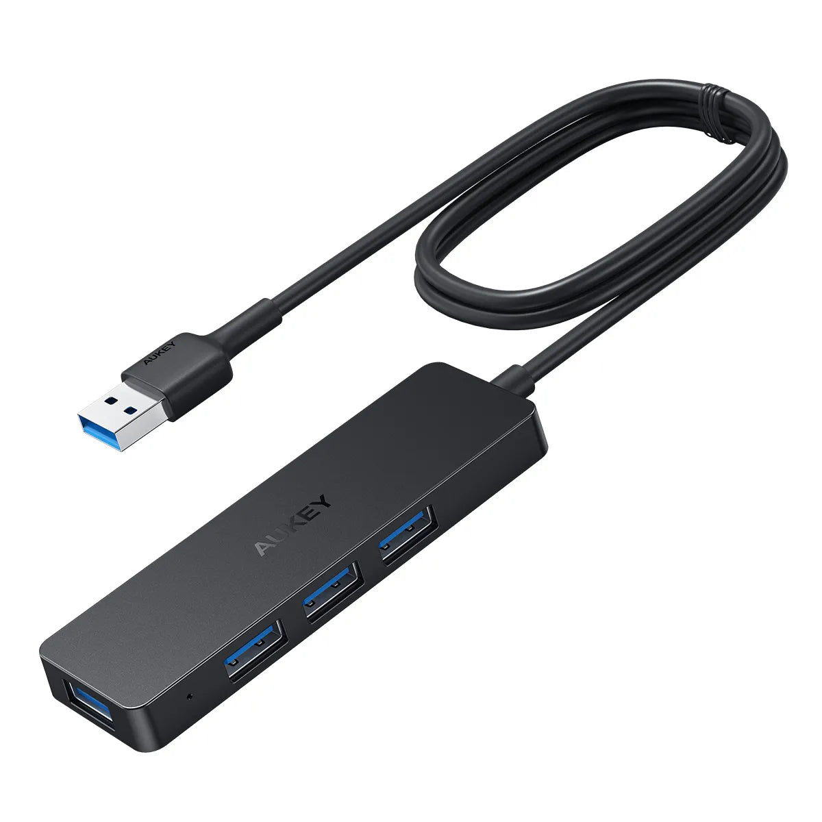 موزع USB-A فائق النحافة مع 4 منافذ USB 3.0 - أسود
