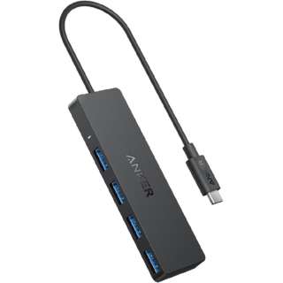 موزع USB-A فائق النحافة مع 4 منافذ USB 3.0 - أسود