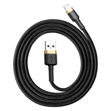 Baseus cafule Cable USB For lightning 2.4A 1M Gold+ Black
