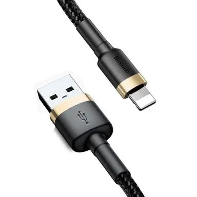 Baseus cafule Cable USB For lightning 2.4A 1M Gold+ Black