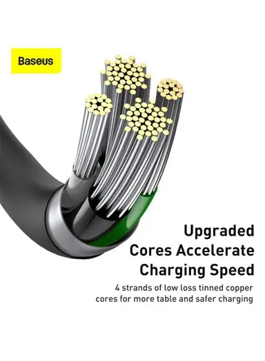 كابل بيانات باسياس سوبرير من السلسلة للشحن السريع USB إلى iP 2.4A 2م باللون الأسود