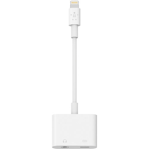 BELKIN ADAPTER ROCKSTAR 1X 3.5MM AUDIO 1X LTG CHARGE WHT