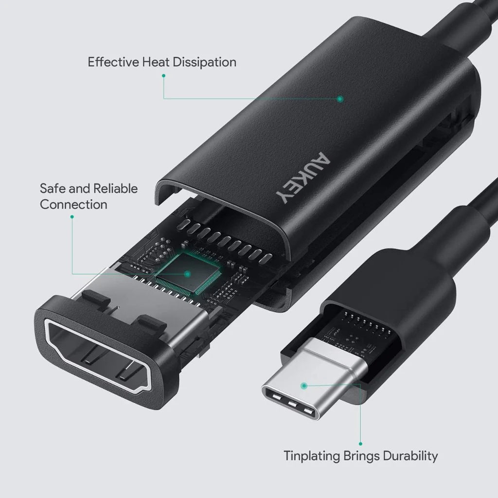 AUKEY Unity Adapt HDMI USB-C To HDMI Adapter Black