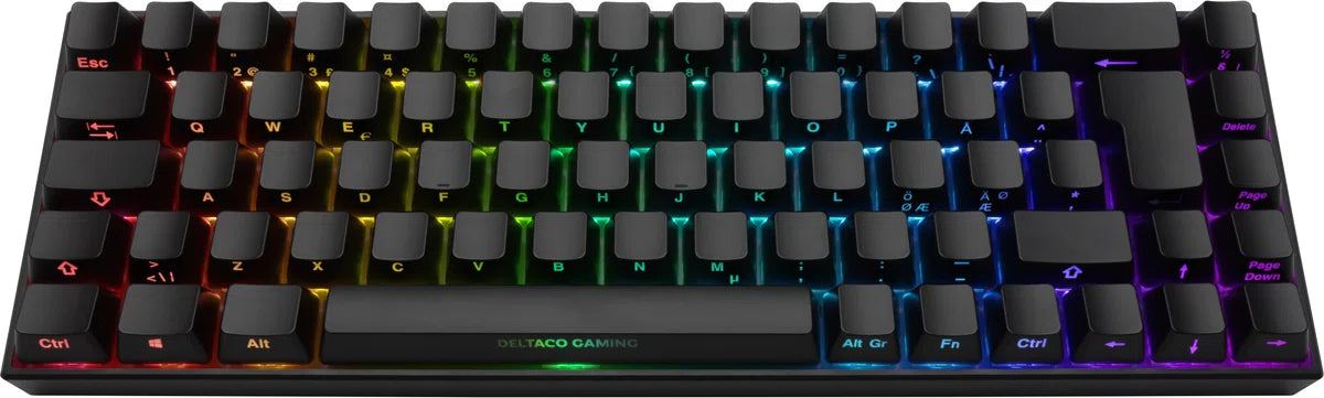 DELTACO GAMING DK440R Wireless 65% keyboard, front symbols, UK layout