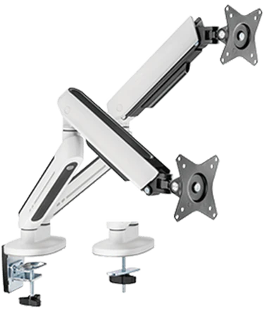Twisted Minds Dual Premium Gaming Monitor Arm With RGB Lighting - White