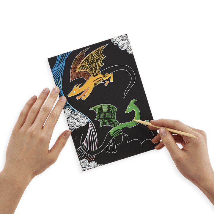 Ooly Scratch & Scribble Art Kit: Fantastic Dragons 10 Pc Set