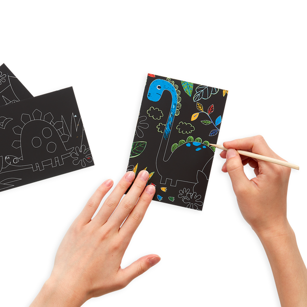 Ooly Mini Scratch & Scribble Art Kit: Dino. Days 7 Pc Set