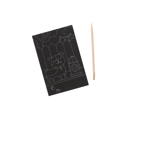 Ooly Mini Scratch & Scribble Art Kit: Playful Pups 7 Pc Set