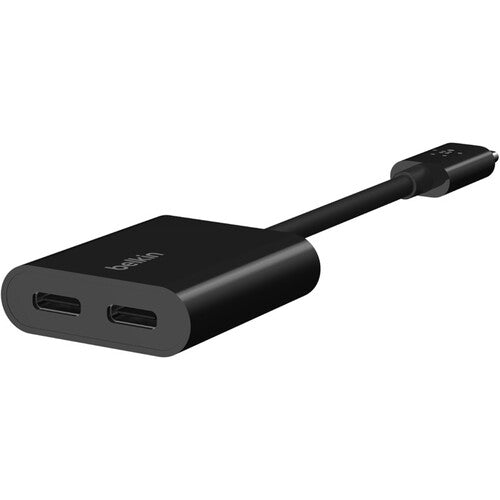 بيلكين - محول روكستار 1X USB-C صوت 1X USB-C شحن - أسود