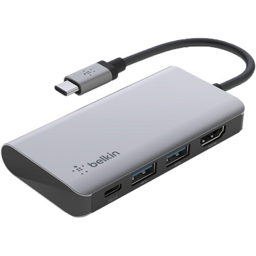 BELKIN HUB - 4IN1 - C TO (1 C 2 USBA 1 HDMI) - SPACE GREY