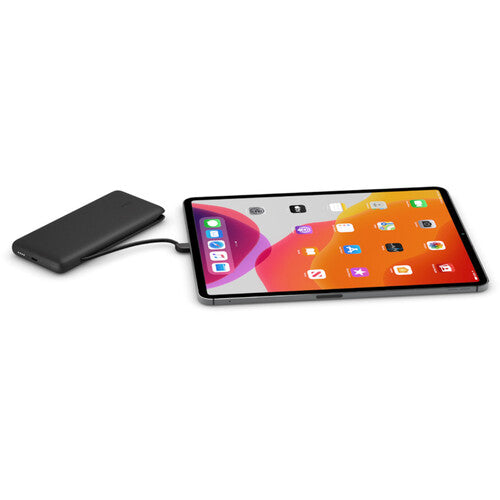 BELKIN PB 10K PD WITH INTEGRATED TWO CABLES LTG & USB C BLK