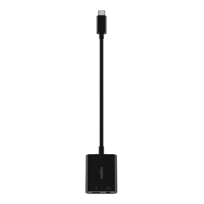 BELKIN ADAPTER ROCKSTAR 1X 3.5MM AUDIO 1X USB-C CHARGE BLK