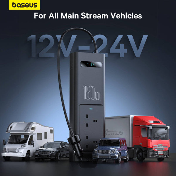 محول باسياس باور إنفرتر 150W (220V المملكة المتحدة) باللون الأسود