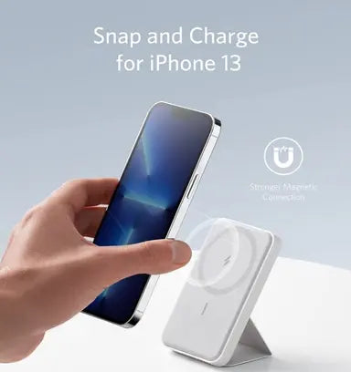 أنكر باور بانك مغناطيسي MagGo مع حامل 5000 mAh - أسود