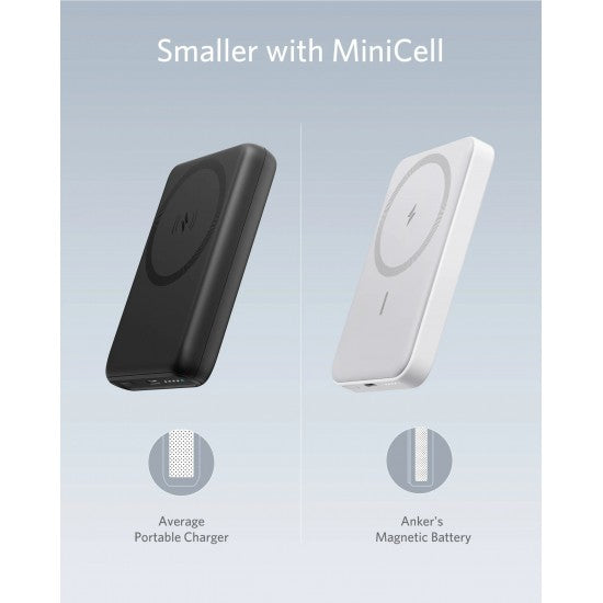 أنكر باور بانك مغناطيسي MagGo مع حامل 5000 mAh - أسود