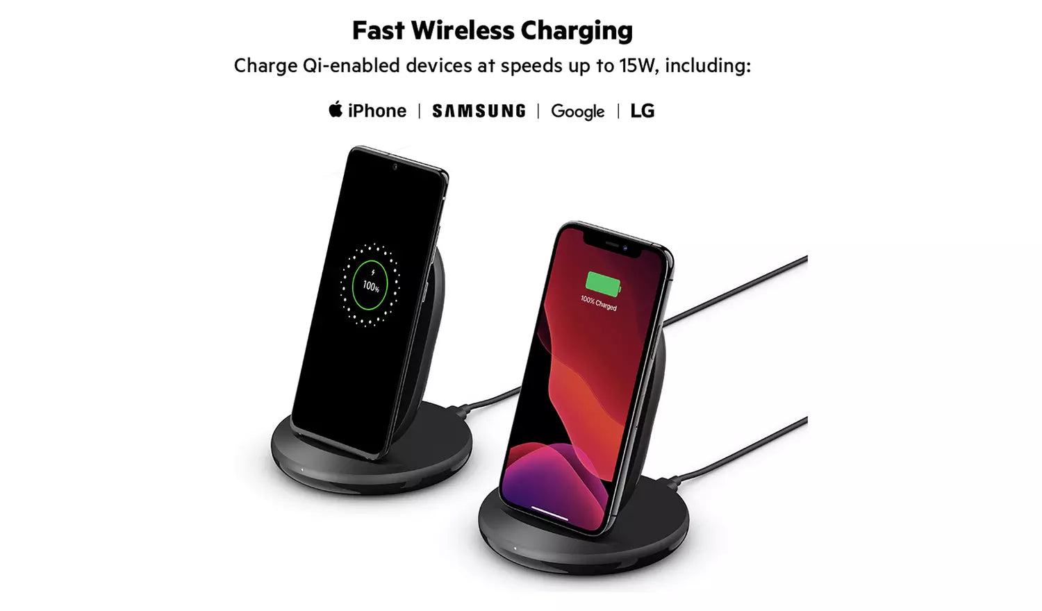 BELKIN W.CHARGING STAND 15W QC 3.0 24W WL.CHARGER - BLACK