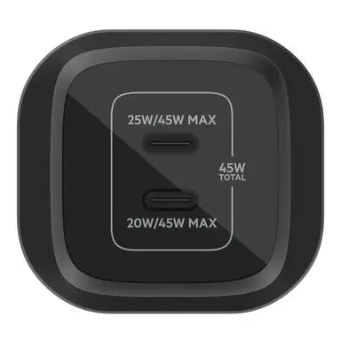 بيلكين - شاحن حائط - 45W - USB-C مزدوج مع PPS - أسود