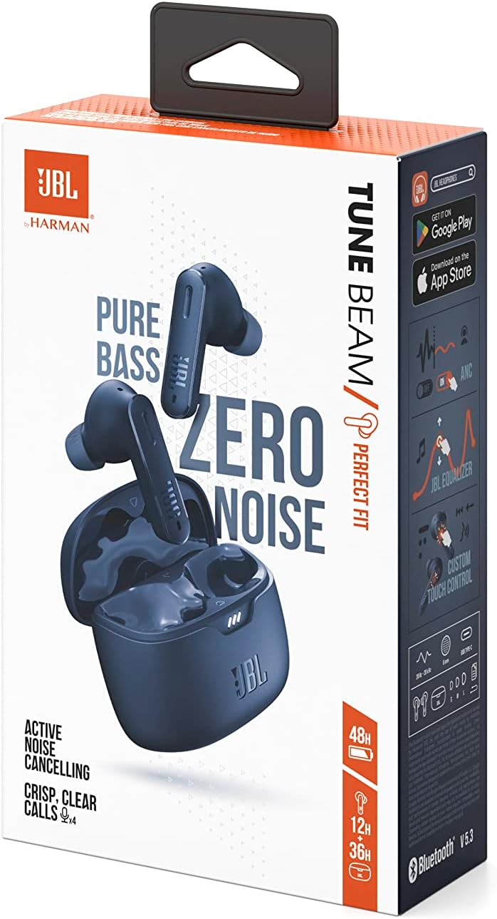 سماعات JBL Tune Beam اللاسلكية داخل الأذن - أزرق