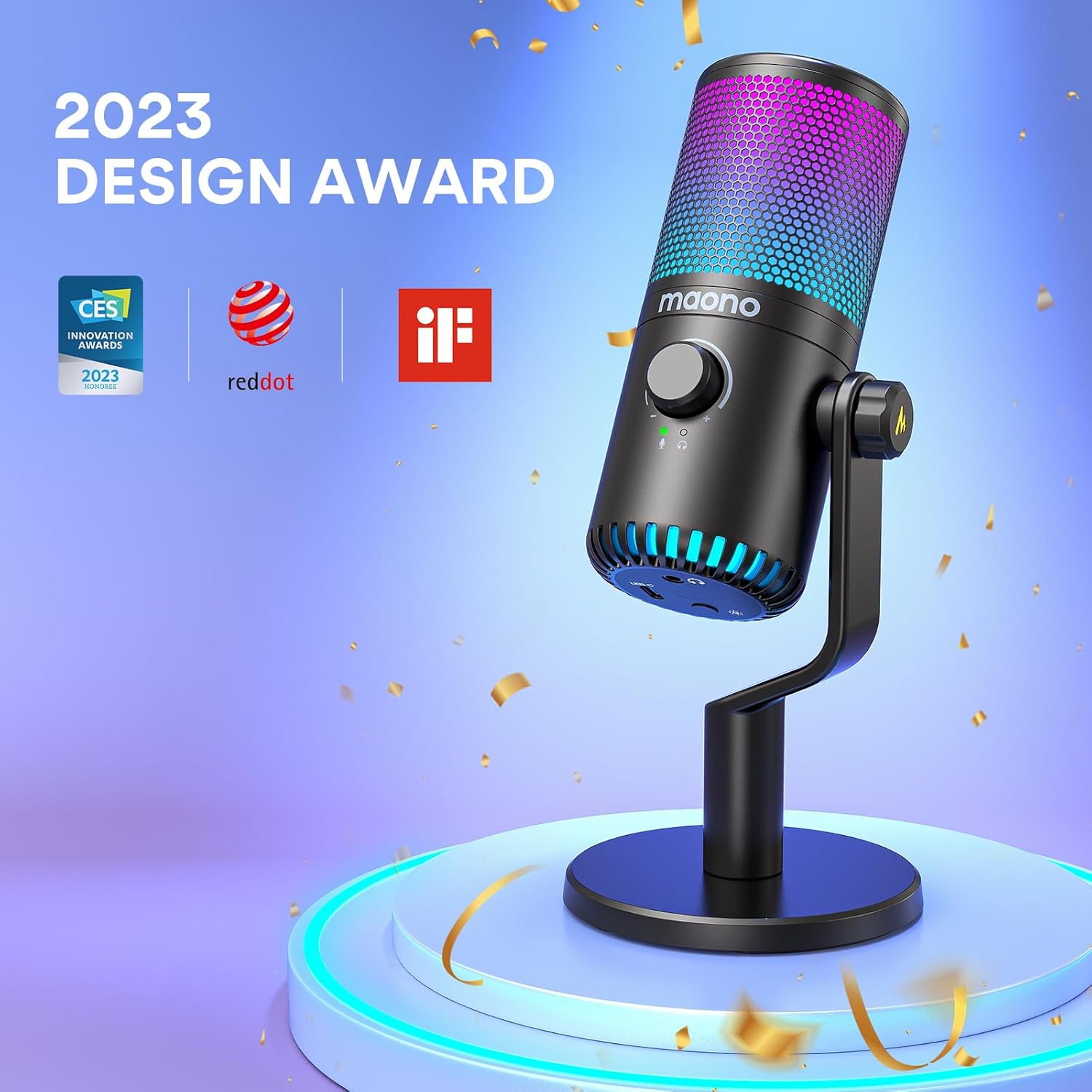 ميكروفون مكثف USB Maonocaster DM30 قابل للبرمجة - أسود