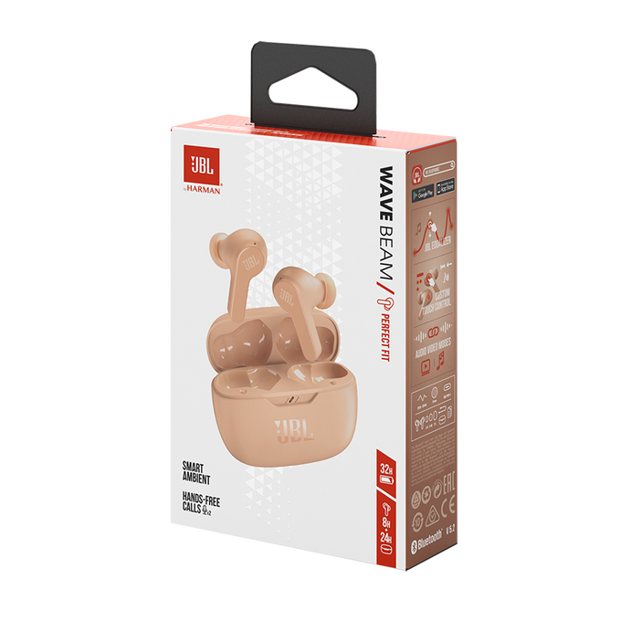 سماعات JBL Wave Beam اللاسلكية داخل الأذن - بيج