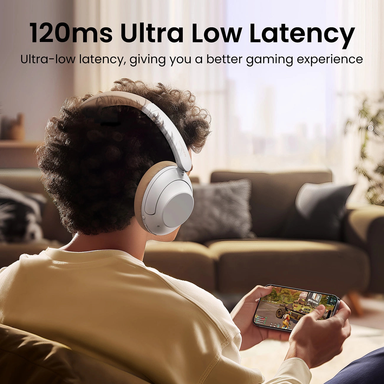 UGREEN HiTune Max5 Hybrid Active N.C Headphones WHT