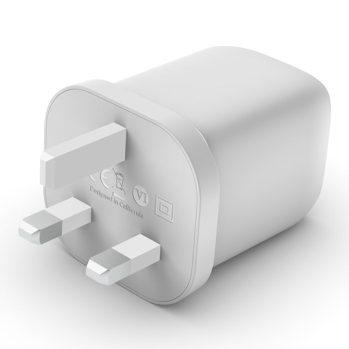 بيلكين - شاحن لاسلكي 65W مع منفذي USB-C GAN مع PPS - أبيض
