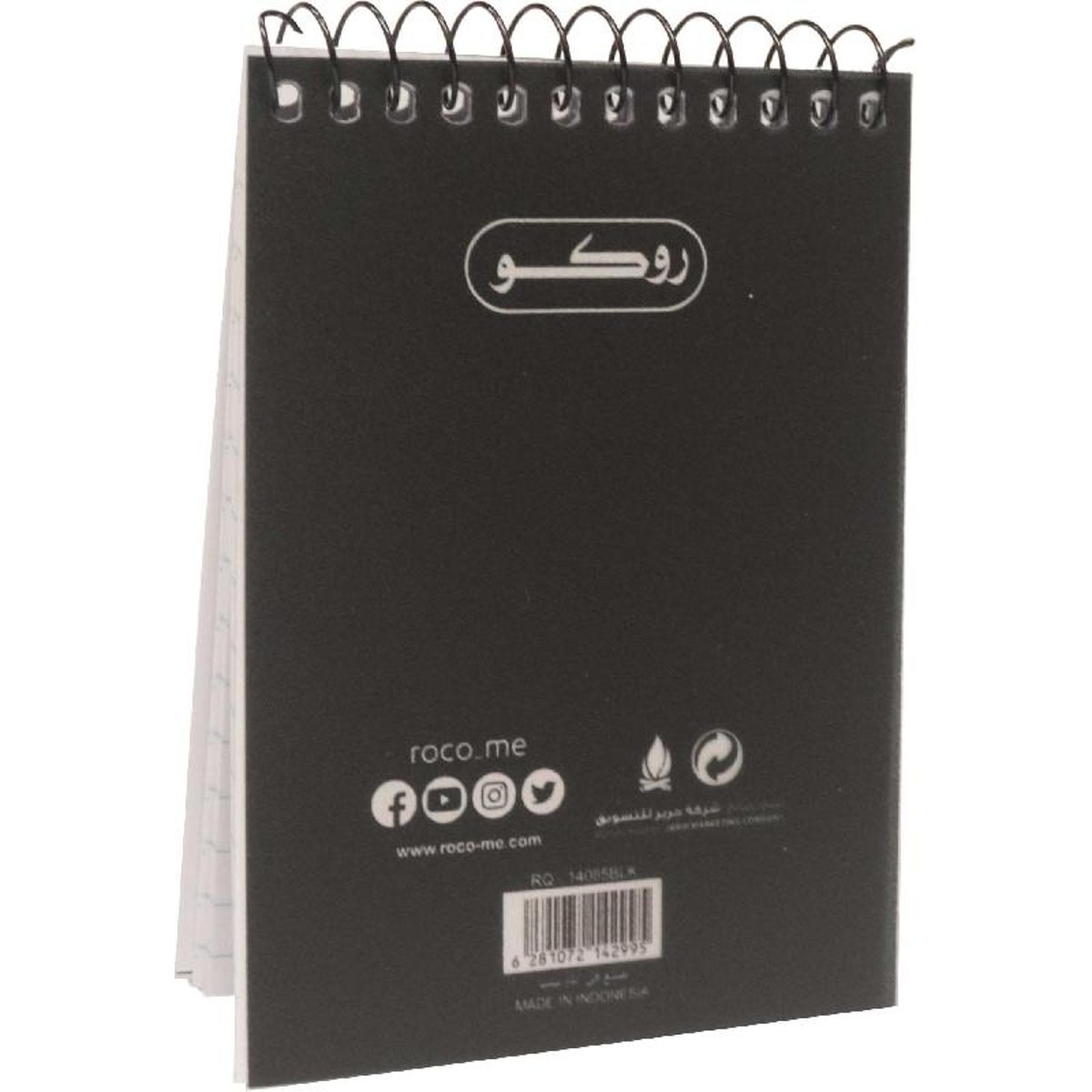 Roco Memo Notebook Pocket Size Solid 160 Pages Lined Black