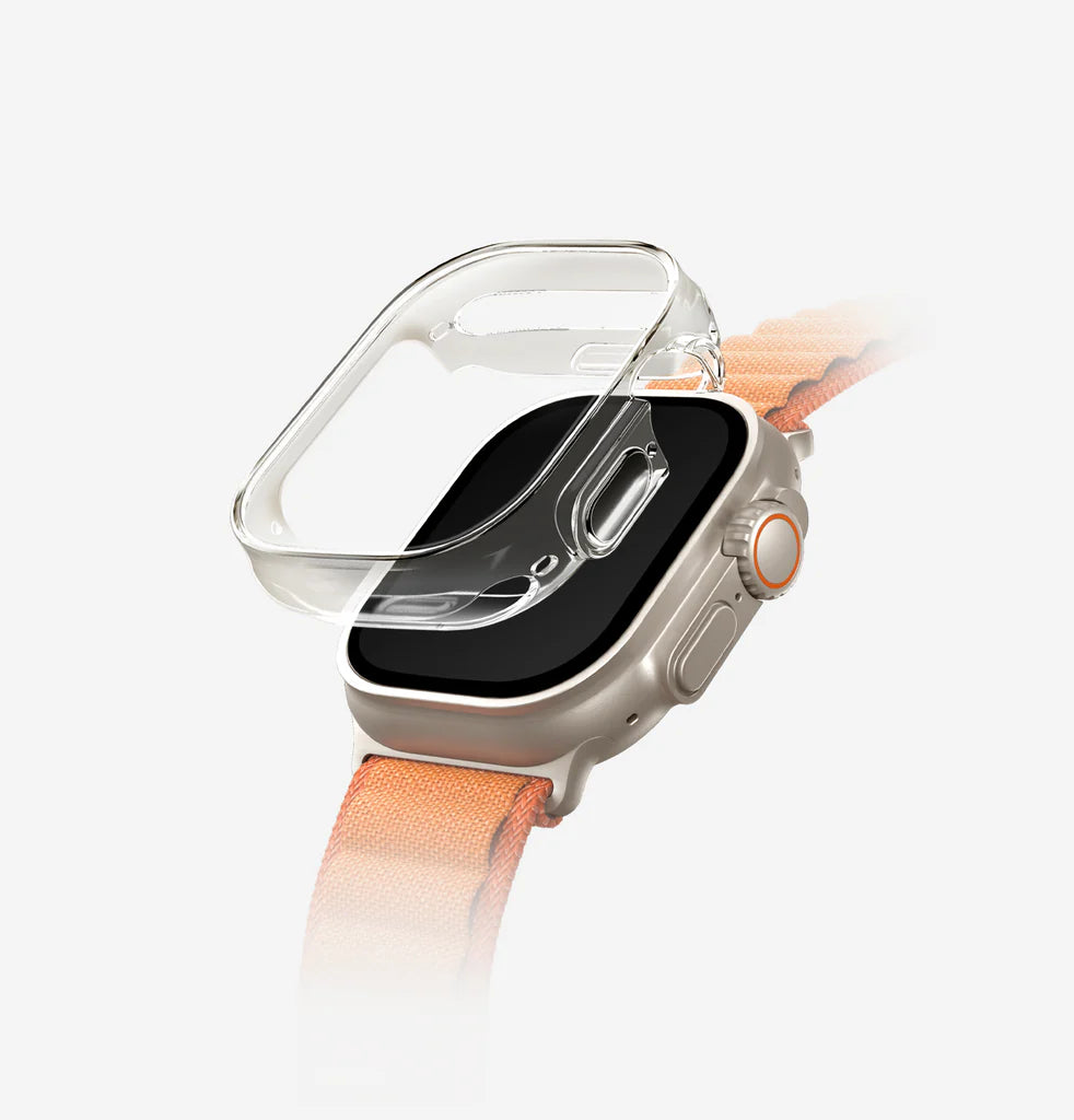 UNIQ GARDE HYBRID WATCH CASE WITH SCREEN PROTECTION 49MM -DOVE (CLEAR)