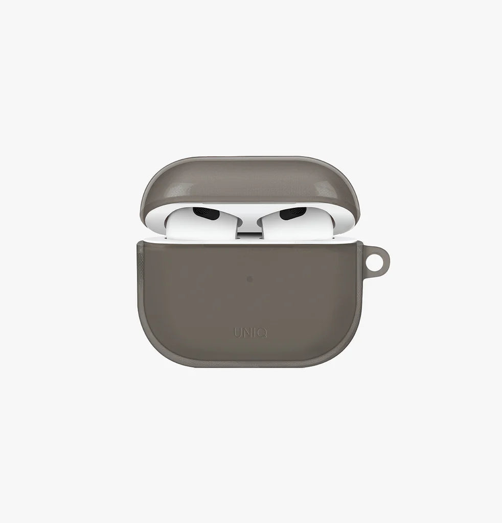 UNIQ GLASE AIRPODS 3RD GEN HANG CASE - GLOSSY SMOKE SMOKE
