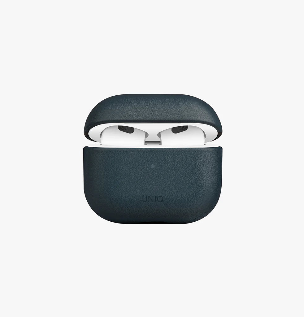 UNIQ TERRA GENIUNE LEATHER AIRPODS 3RD GEN CASE - NAUTICAL BLUE BLUE