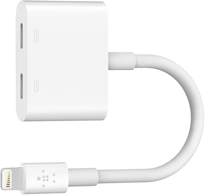 BELKIN ADAPTER ROCKSTAR 1X 3.5MM AUDIO 1X LTG CHARGE WHT