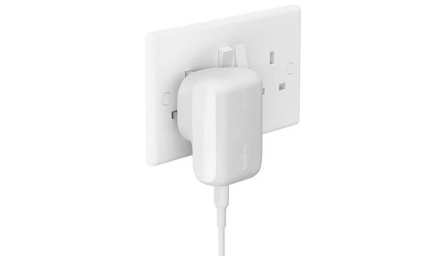 بيلكين - شاحن حائط - 42W - PD - 1X USB-C 1X USB-A - أبيض