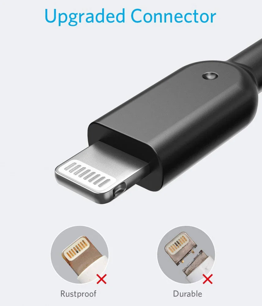 كابل أنكر Powerline II من USB-A إلى Lightning بطول 6 أقدام - أسود