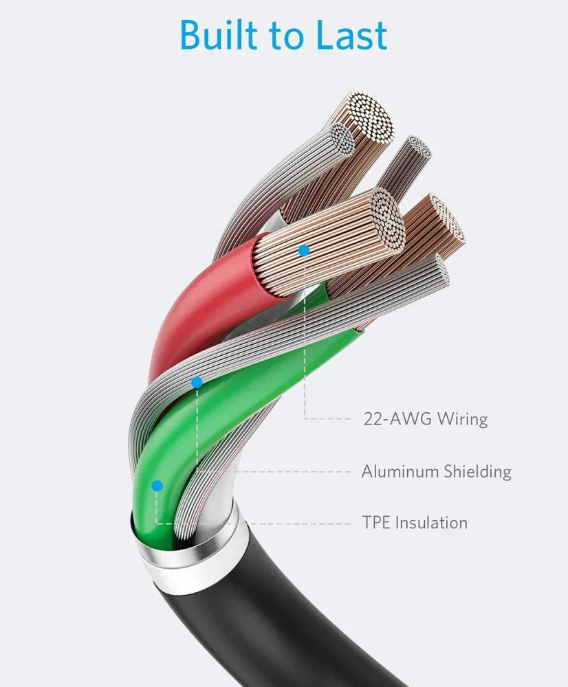 كابل أنكر Powerline II من USB-A إلى Lightning بطول 6 أقدام - أسود