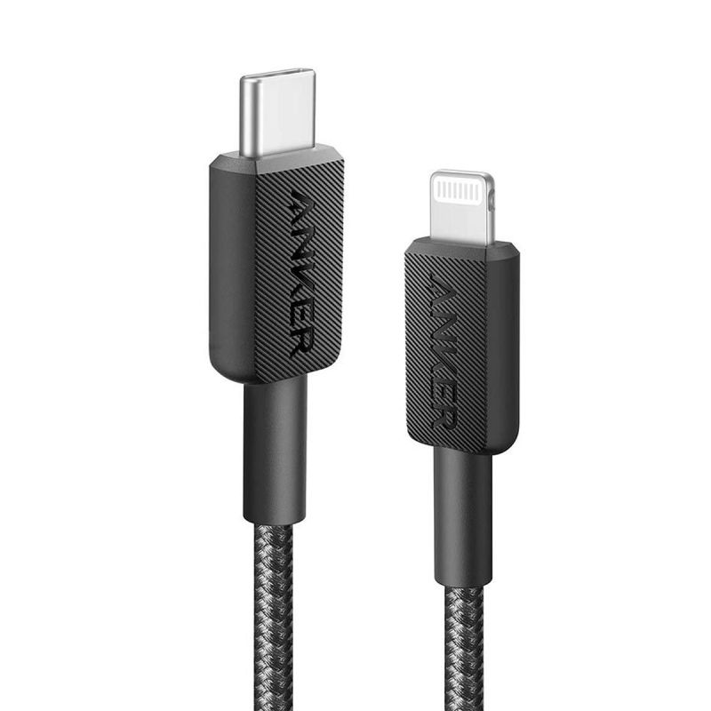 Anker 322 USBC to Lightning Connector Cable Braided 3ft Black