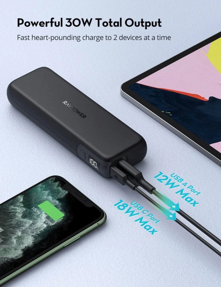 RAVPower RP-PB203 PD Pioneer 15000mah 30W 2-port P.B