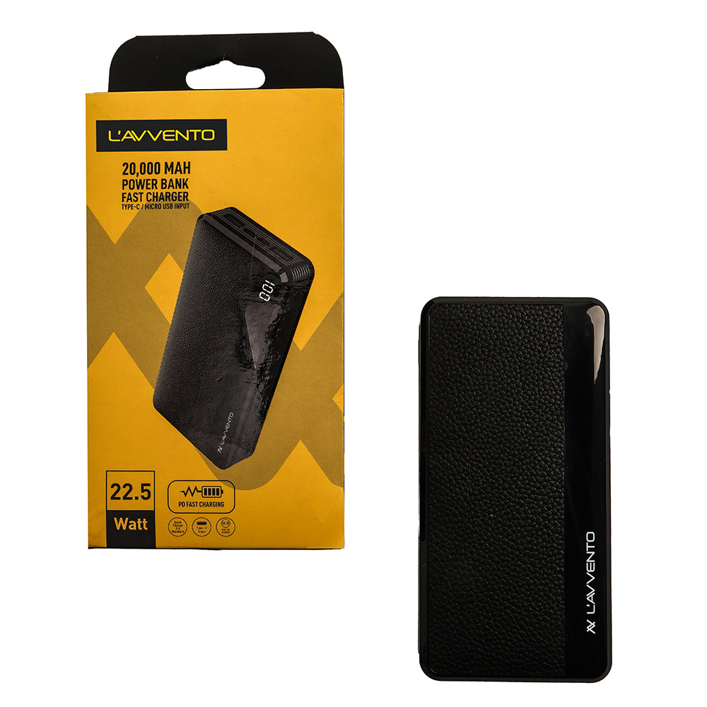 L'AVVENTO 20,000 MAh Power Bank - Black