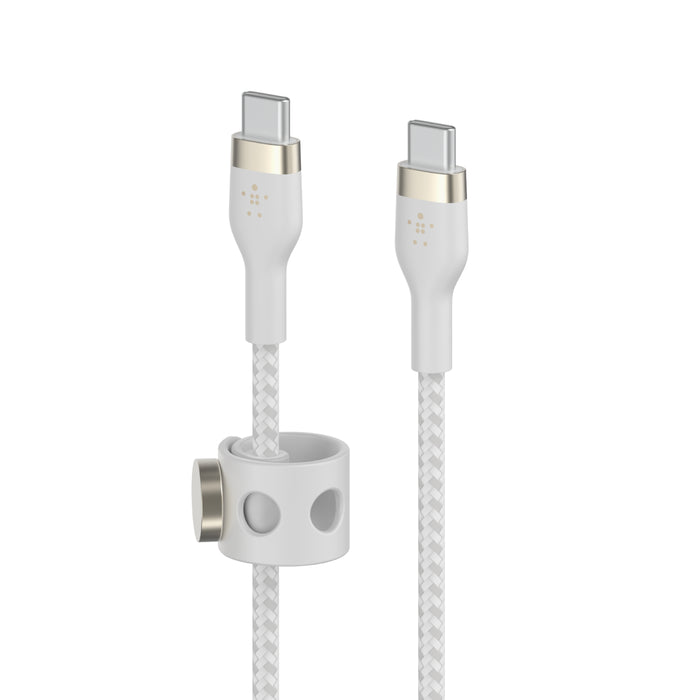 بيلكين - كابل - USB-C إلى USB-C - سيليكون مضفر - 2.0 - 1م - أبيض