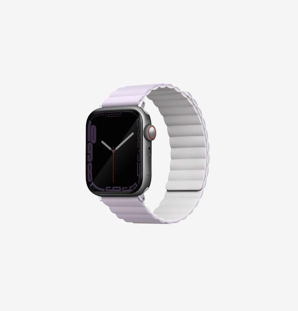 UNIQ REVIX REVERSIBLE MAGNETIC APPLE WATCH STRAP 41/40/38MM - LILAC LILAC/WHITE