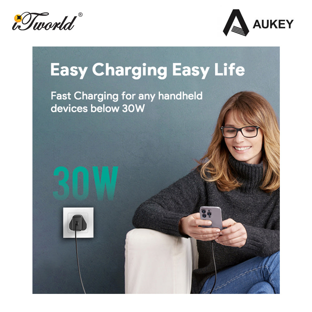 AUKEY-Portable 30W PD Wall Charger