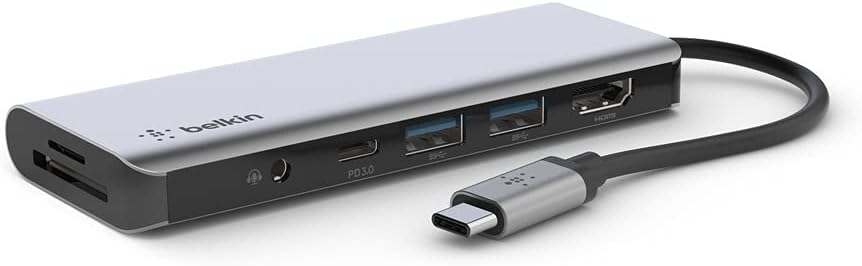 BELKIN HUB 7IN1 C TO (1 SD 1 M.SD 1 AUX 1C 2A 4K HDMI) GR