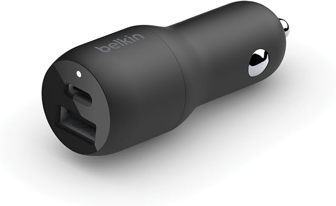 BELKIN CAR CHARGER - 37W - 1 USBC(25W) 1 USBA(12W) - BLACK