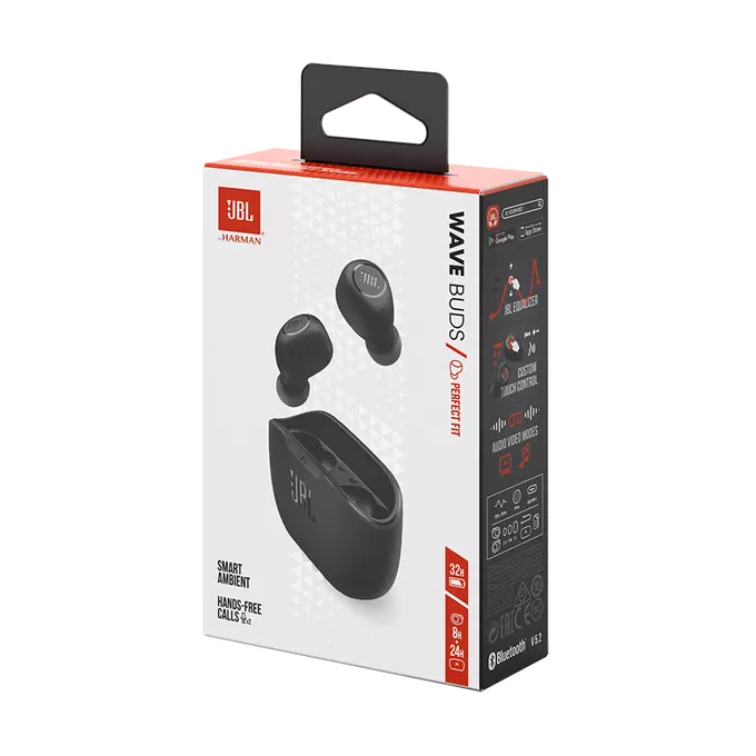 سماعات JBL Wave Buds داخل الأذن - أسود